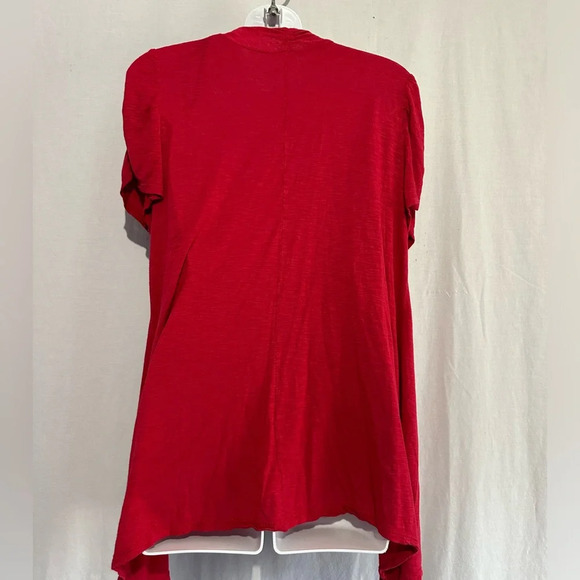 New direction red lightwei open cardi, L - Picture 3 of 4